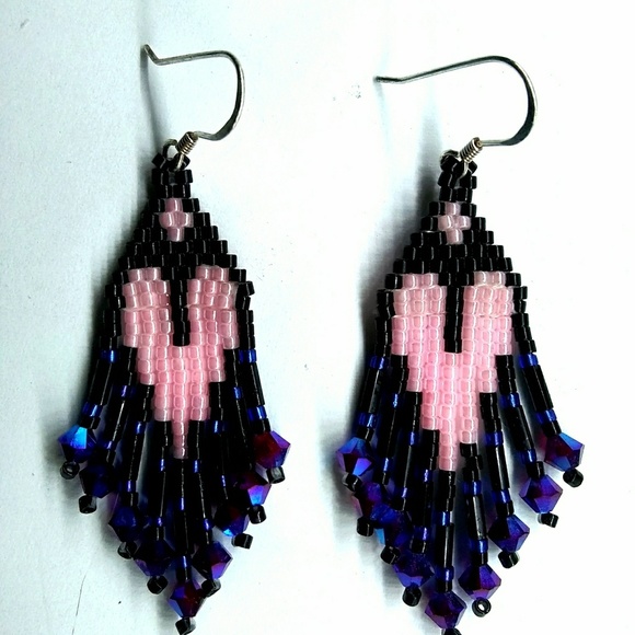 🔥SOLD🔥 at Comanche PowWow🔥 Heart Valentine Swarovski Earrings - Picture 2 of 7